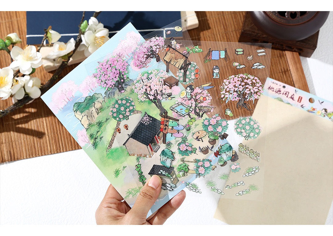 MR Drop 4 DIY 3D Sticker Scene, Cute Cartoon Animal Patterns, Stress Relief Therapy Stickers for Adults & Kids, Reusable Isometric Scene Stickers, Gift for Craft Lovers