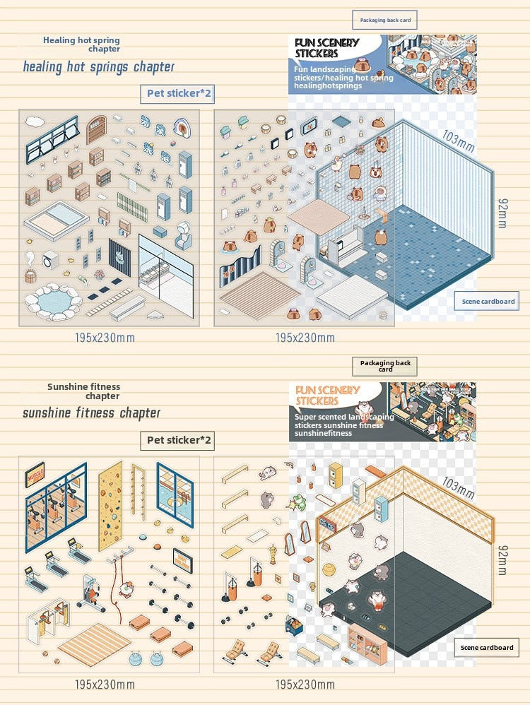 Pegatinas de escena 3D XinMo PLUS: Kit de casa en miniatura para aliviar el estrés sin cortes 