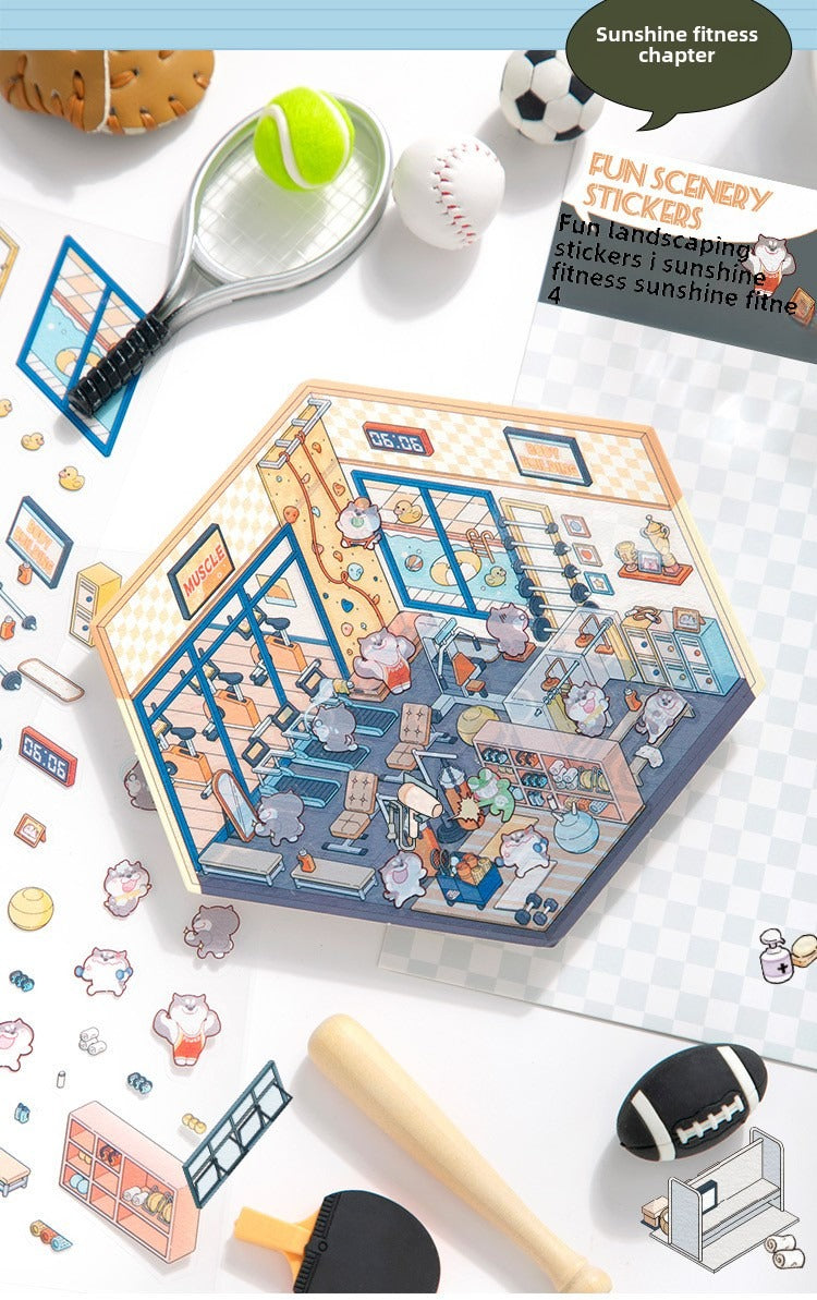Pegatinas de escena 3D XinMo PLUS: Kit de casa en miniatura para aliviar el estrés sin cortes 