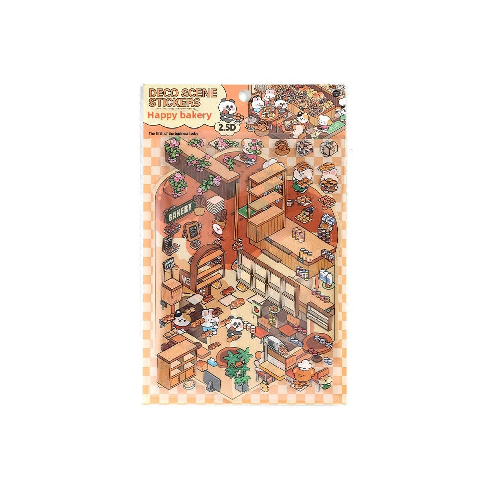 JRYY Drop 5 pegatinas 3D DIY con diseño de animales de dibujos animados, pegatinas antiestrés para adultos y niños, pegatinas isométricas reutilizables, regalo para amantes de las manualidades. 