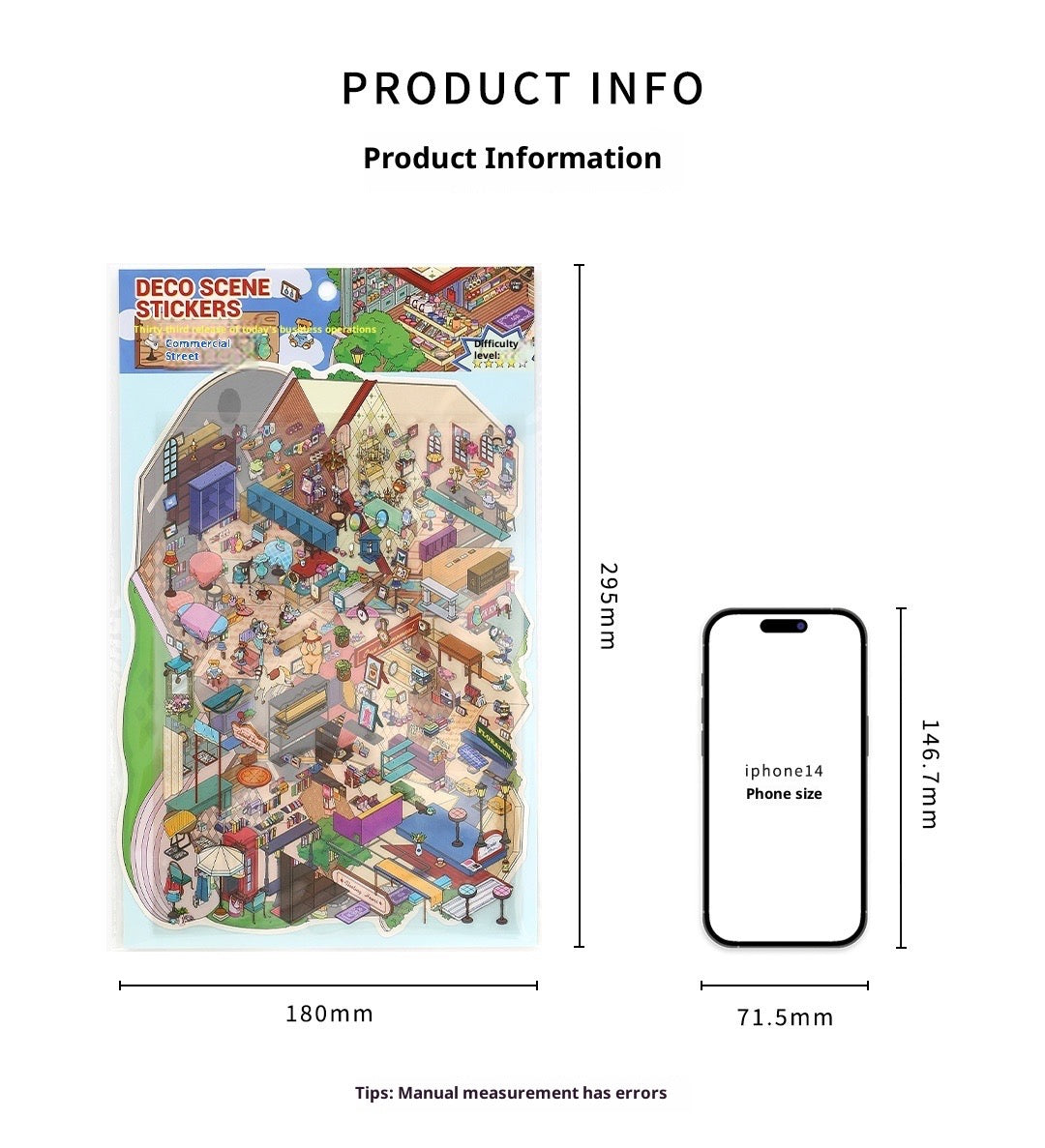 JRYY-22 2 Set Large DIY Miniature Landscape Sticker Set 9.7 x 7 inch, Scene Sticker Over 500 Pieces Decorative Elements, Creative Home Decor, Stress Relief Activity Kit