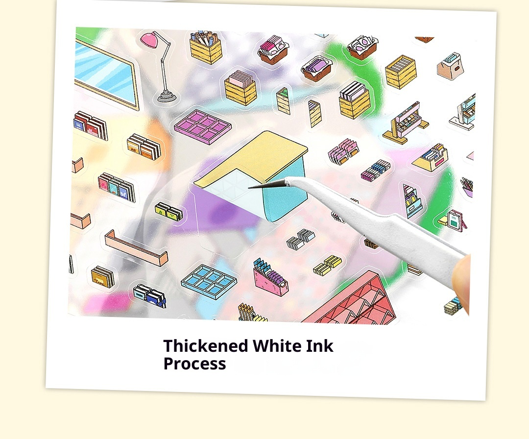 JRYY-22 2 Set Large DIY Miniature Landscape Sticker Set 9.7 x 7 inch, Scene Sticker Over 500 Pieces Decorative Elements, Creative Home Decor, Stress Relief Activity Kit