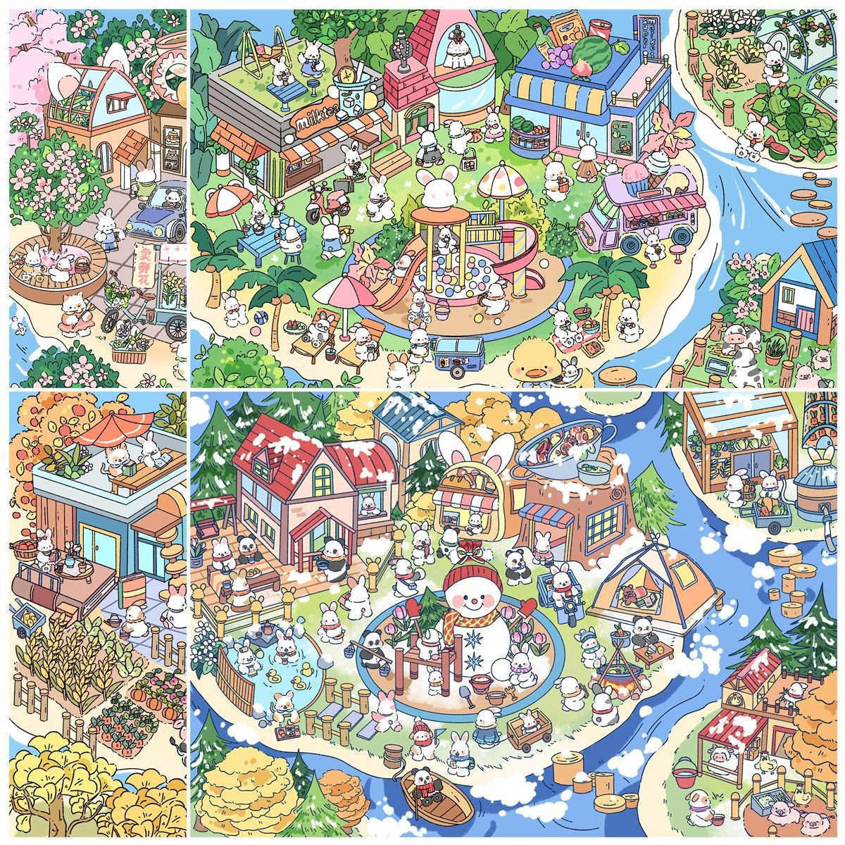 LeeSen DIY 3D Scene Stickers – Create Detailed Cartoon Landscapes with Animal Characters, Ideal for Adult Stress Relief &amp; Enhancing Kids’ Focus; Works on Mobile &amp; Tablet