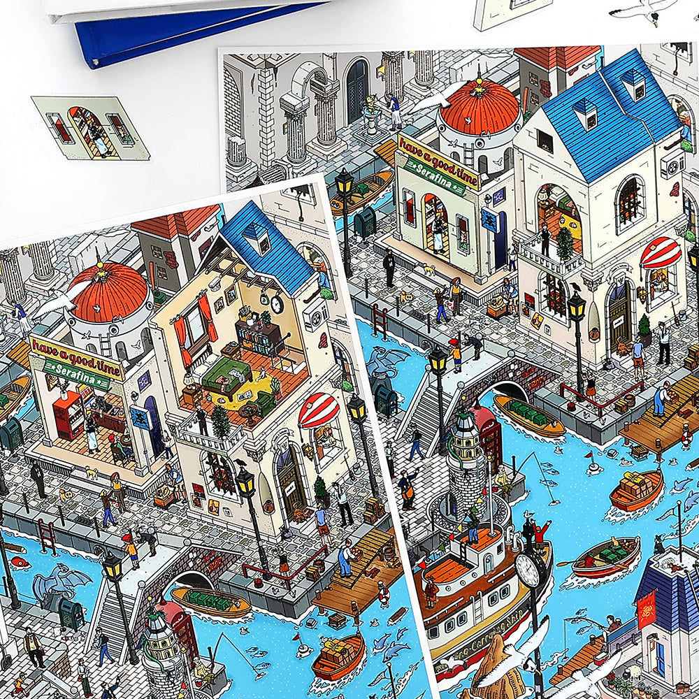 JRYY Drop 24 Scenery stickers 3D DIY Landscape sticker decompression toy