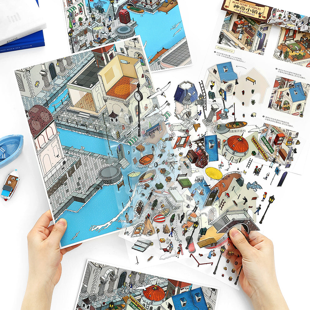 JRYY Drop 24 Scenery stickers 3D DIY Landscape sticker decompression toy