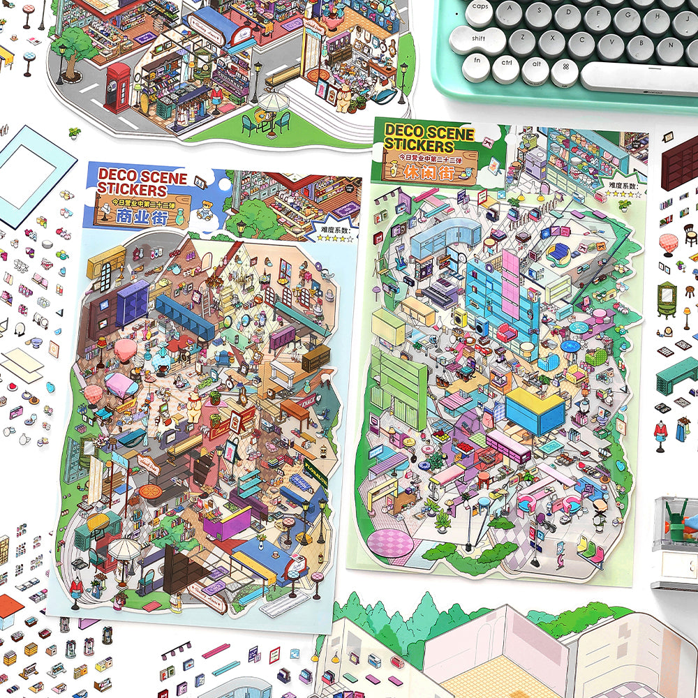 JRYY Drop 22 Scene Sticker 3D DIY Decompress Toys, Paste Pictures