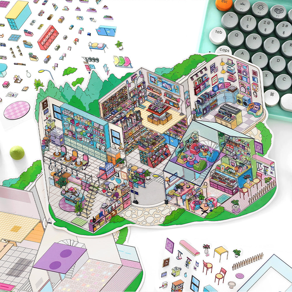 JRYY Drop 22 Scene Sticker 3D DIY Decompress Toys, Paste Pictures