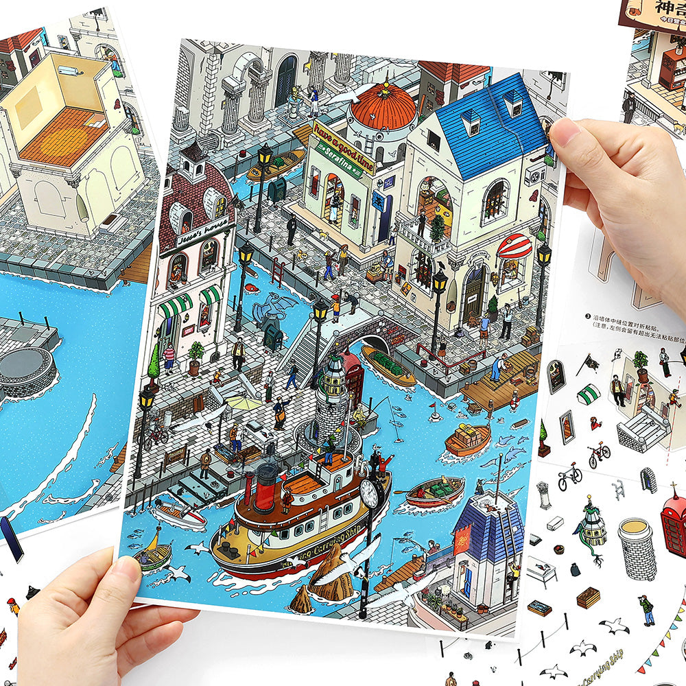 JRYY Drop 24 Scenery stickers 3D DIY Landscape sticker decompression toy