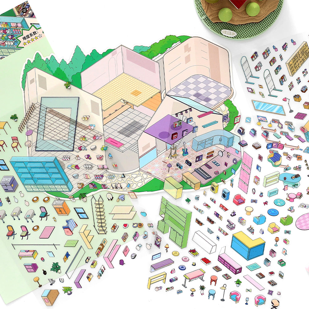 JRYY Drop 22 Scene Sticker 3D DIY Decompress Toys, Paste Pictures