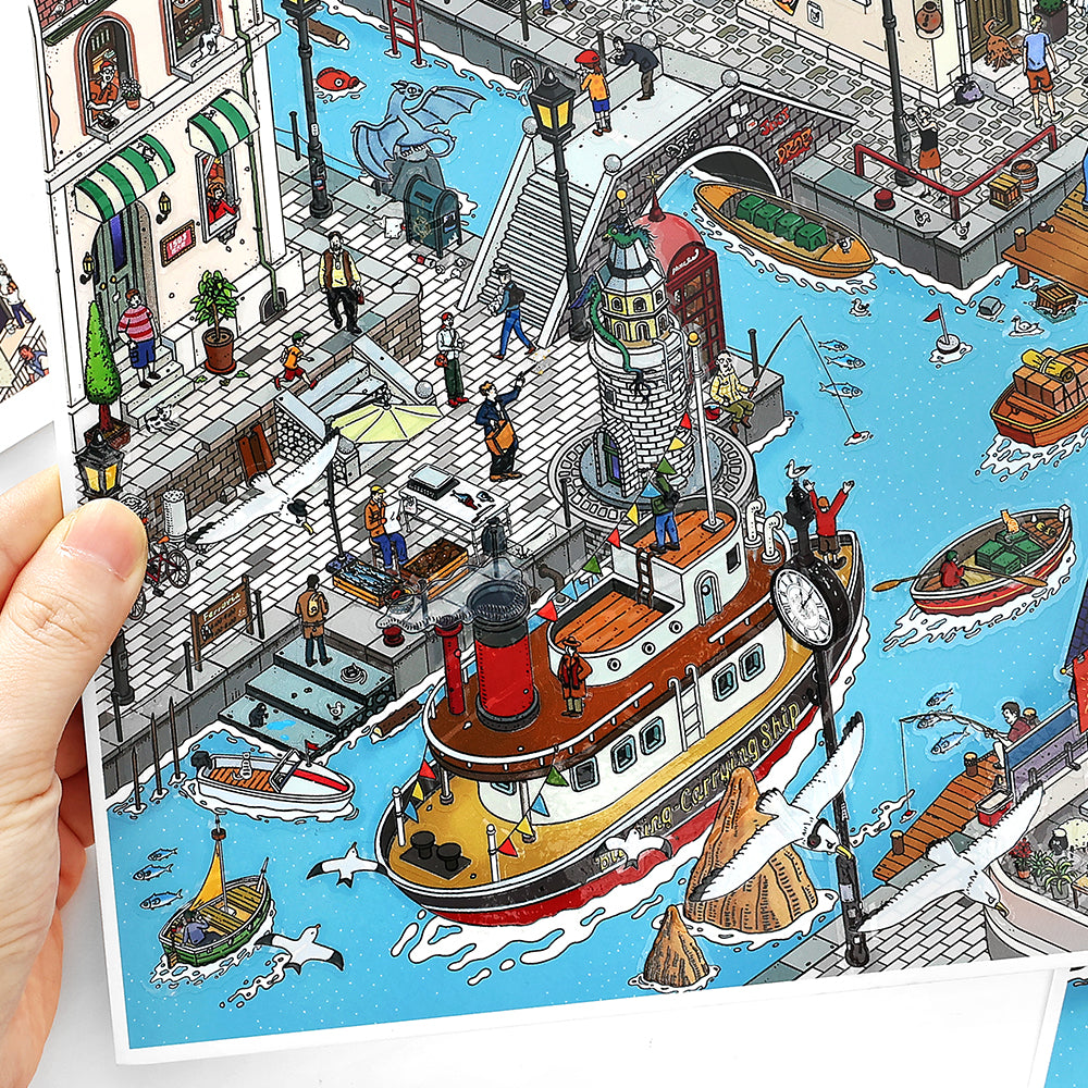 JRYY Drop 24 Scenery stickers 3D DIY Landscape sticker decompression toy