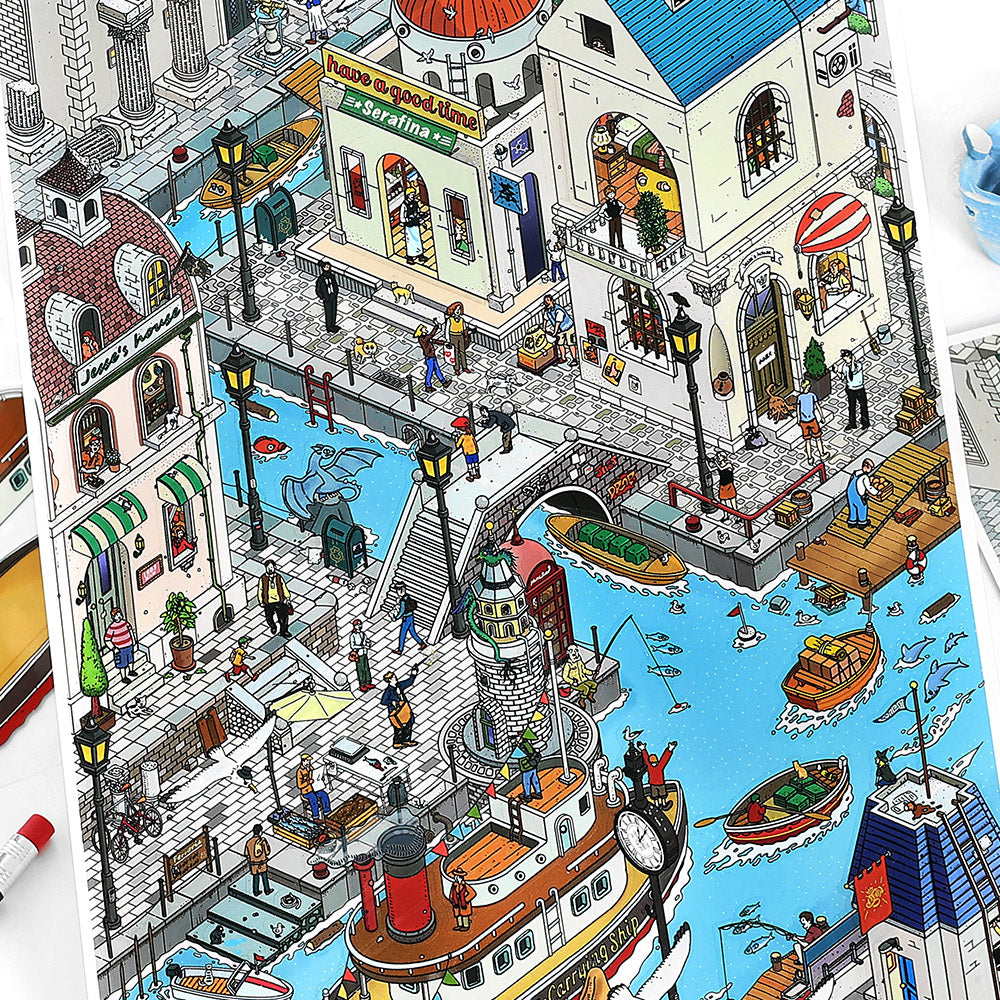 JRYY Drop 24 Scenery stickers 3D DIY Landscape sticker decompression toy