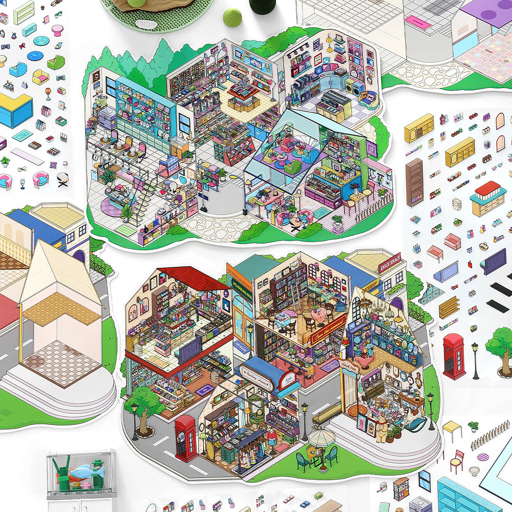 JRYY Drop 22 Scene Sticker 3D DIY Decompress Toys, Paste Pictures