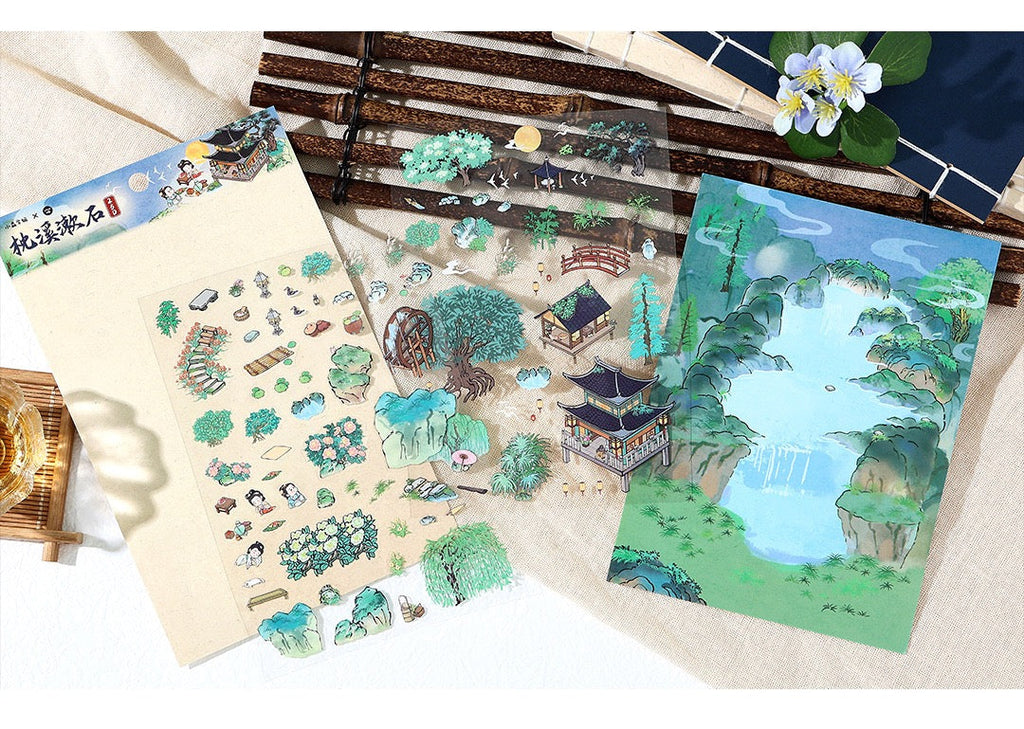 MR Drop 4 DIY 3D Sticker Scene, Cute Cartoon Animal Patterns, Stress Relief Therapy Stickers for Adults & Kids, Reusable Isometric Scene Stickers, Gift for Craft Lovers