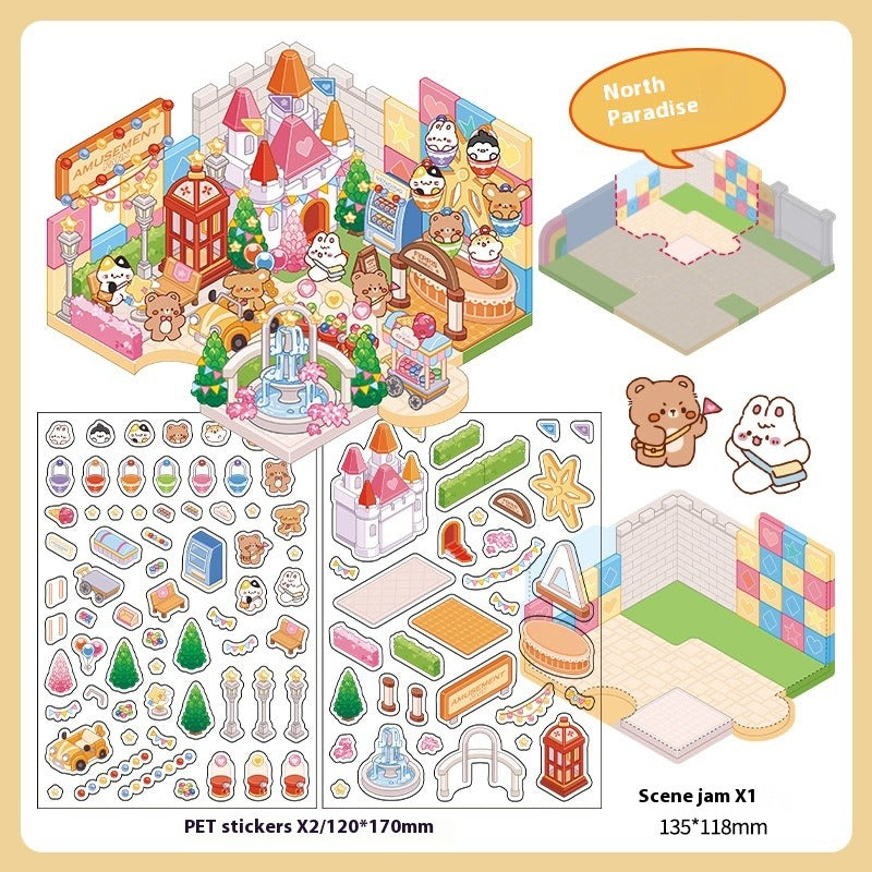 CHYLY Series 3D Scenic Decoration Stickers, DIY Scene Stickers,Adult Stress Relief Toys, Kids Stickers