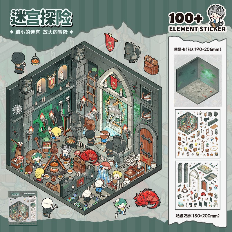 Kit de casa en miniatura TLD con pegatinas espeluznantes y un juguete relajante | Ideal para combatir el estrés
 Alivio y artesanía