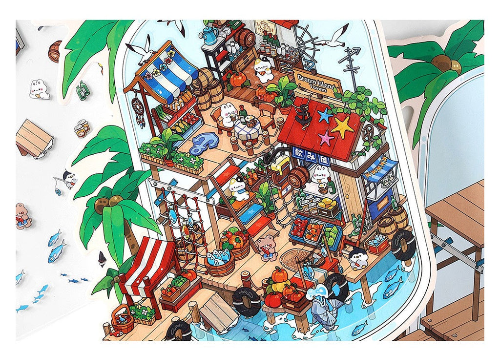 JRYY Drop 9 pegatinas 3D DIY con diseño de animales de dibujos animados, pegatinas antiestrés para adultos y niños, pegatinas isométricas reutilizables, regalo para amantes de las manualidades. 