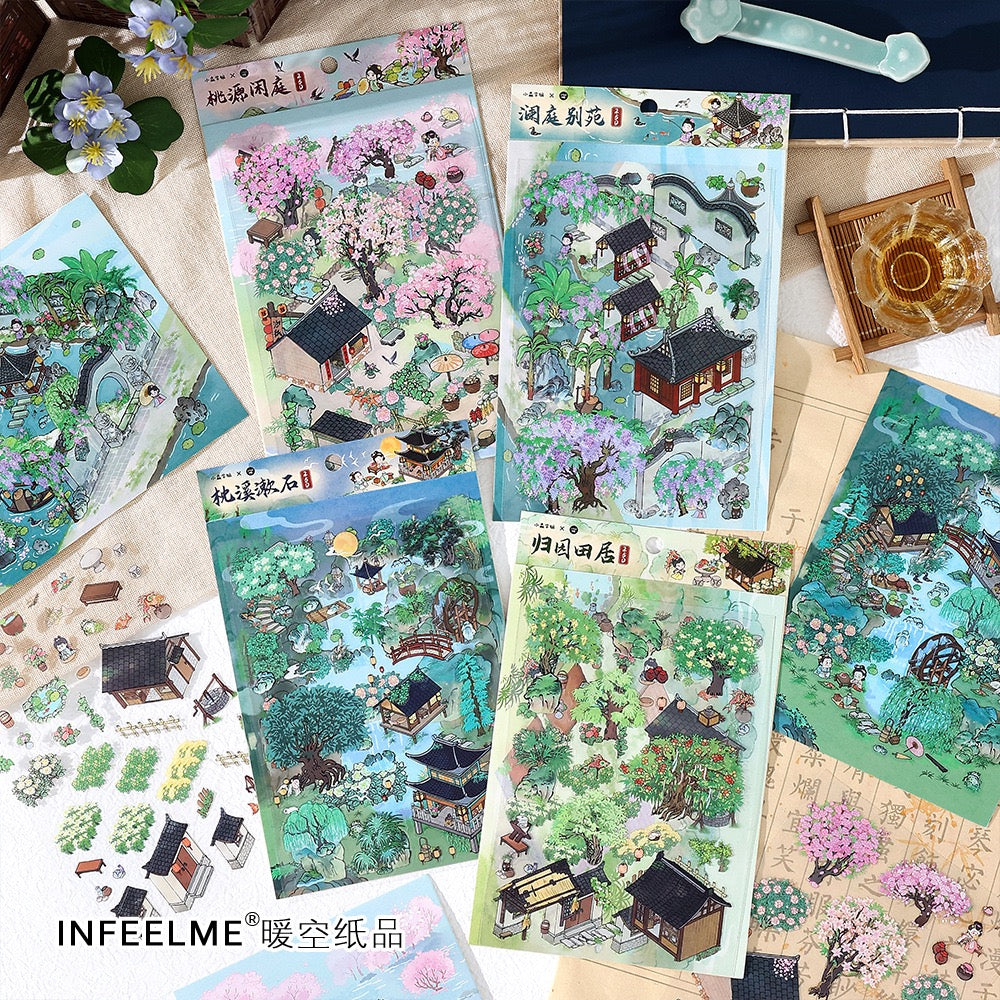 MR Drop 4 DIY 3D Sticker Scene, Cute Cartoon Animal Patterns, Stress Relief Therapy Stickers for Adults & Kids, Reusable Isometric Scene Stickers, Gift for Craft Lovers