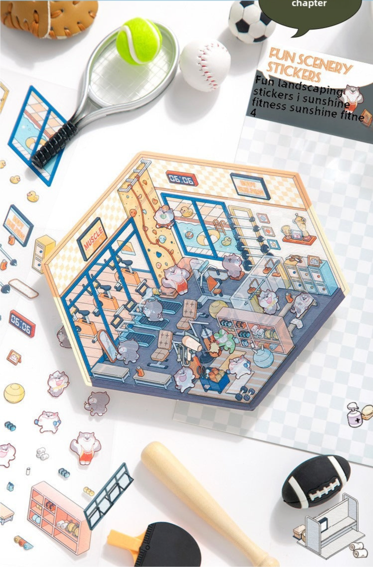 Pegatinas de escena 3D XinMo PLUS: Kit de casa en miniatura para aliviar el estrés sin cortes 
