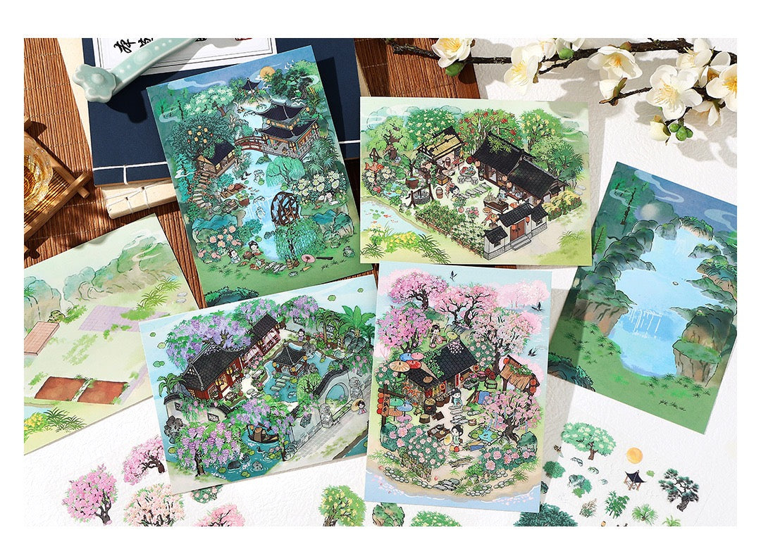 MR Drop 4 DIY 3D Sticker Scene, Cute Cartoon Animal Patterns, Stress Relief Therapy Stickers for Adults & Kids, Reusable Isometric Scene Stickers, Gift for Craft Lovers