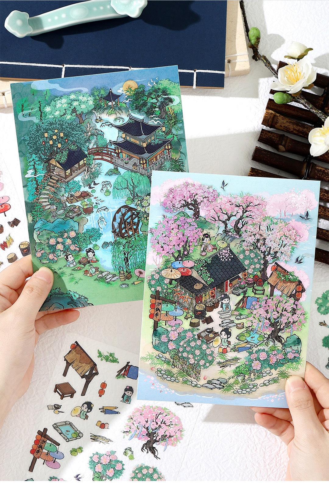 MR Drop 4 DIY 3D Sticker Scene, Cute Cartoon Animal Patterns, Stress Relief Therapy Stickers for Adults & Kids, Reusable Isometric Scene Stickers, Gift for Craft Lovers