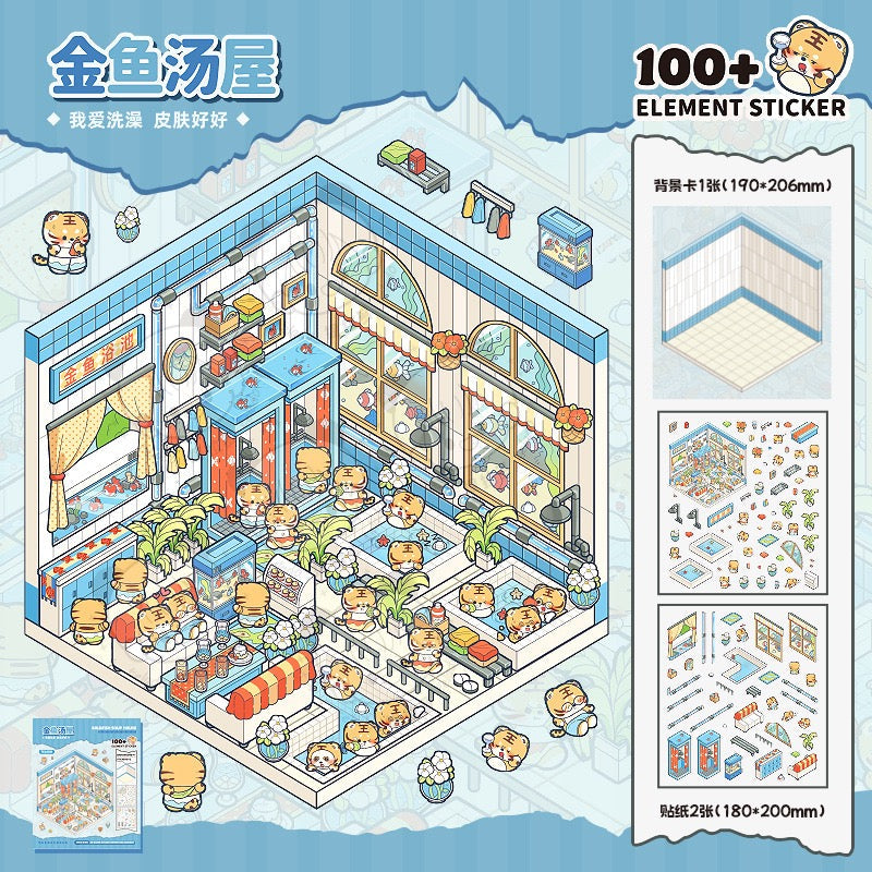 Kit de casa en miniatura TLD con pegatinas espeluznantes y un juguete relajante | Ideal para combatir el estrés
 Alivio y artesanía