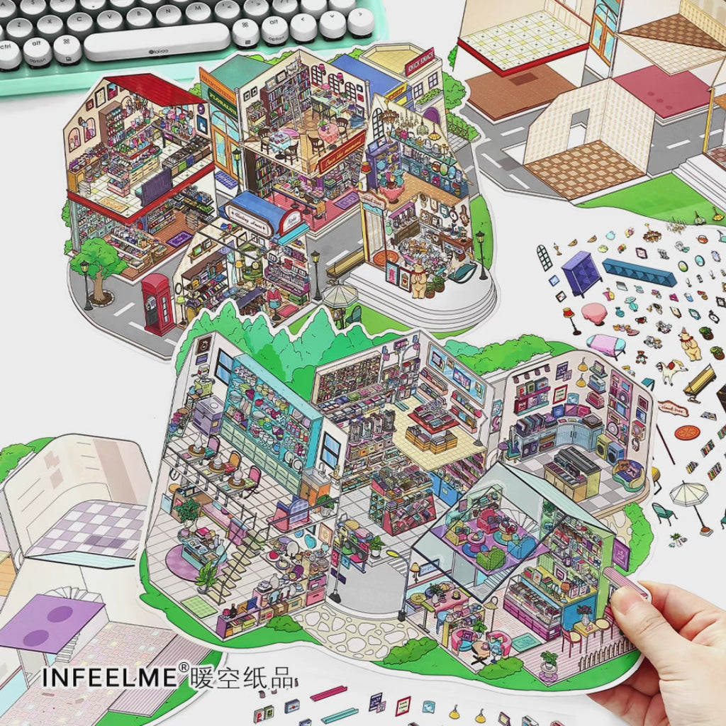 JRYY Drop 22 Scene Sticker 3D DIY Decompress Toys, Paste Pictures