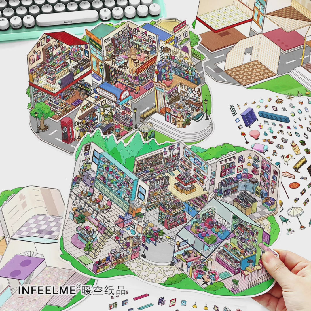 JRYY Drop 22 Scene Sticker 3D DIY Decompress Toys, Paste Pictures